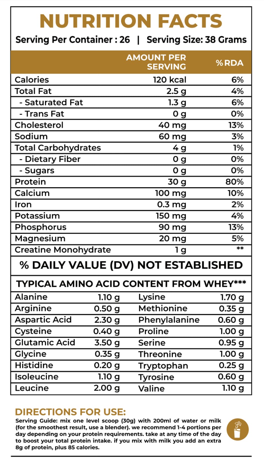 FitnessFarms Gold Whey Protein ingredient FitnessFarms-Gold-Whey-Protein-